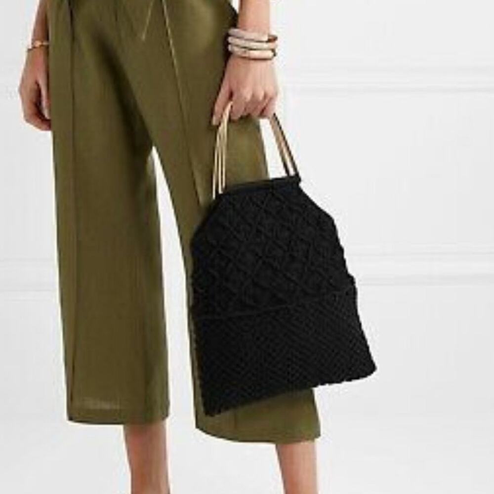 Ulla Johnson Black Kala tote with brass handles